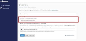 Nombere del nuevo Dominio