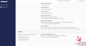 Selección Instalar Wordrpess